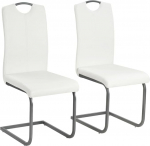 VidaXL Chaise de salle &agrave; manger 2tk Cuir artificiel 43x55x100cm Blanc