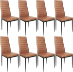 S&ouml;&ouml;gitoa toolide komplekt, S&ouml;&ouml;gitoa toolid Modern, kunstnahast kate, k&otilde;rge seljatugi, mugav s&ouml;&ouml;gitoa tool, kunstnahast tool, SGS testitud (pruun F, 8)