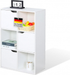 Floordirekt raamaturiiul, valge riiul 6 sektsiooniga, kuubikujuline riiul, 29D x 59,6W x 91H cm, ruumijaotur lastetuppa, elutuppa, kontorisse ja magamistuppa (Connecticut)
