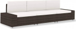 Modulares 3-Sitzer-Sofa Poly Rattan Braun PE Rattan M&ouml;bel Gartenm&ouml;bel Outdoor Diivan 1-TLG. Garten Lounge komplekt