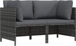 Modulares Ecksofa mit Kissen Poly Rattan f&uuml;r Garten Lounge Set, Garten Ecksofa mit abnehmbaren Kissen als modulares Poly Rattan