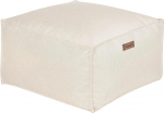 Beliani Skandi Mukki Pouf Stool 50 x 50 cm Square Linen Look Cream White (kreemvalge)