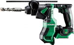 HiKOKI DH18DPA akutrell (18 V, Li-Ion, 1,3 J, harjadeta, puurimiss&uuml;gavuse juhtimine, SDS-plus t&ouml;&ouml;riistahoidik, &uuml;lekoormuse libisev &uuml;hendus, tarvikud, transpordikohvris, aku ja laadija ei kuulu komplekti)