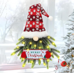 J&otilde;ulup&auml;rg LED-ga, j&otilde;ulukaunistus Gnome Door Wreath Merry Christmas for Christmas, j&otilde;ulukaunistus riputamiseks, j&otilde;ulup&auml;rja kaunistused esiuksele, aknale, seinale riputatav kaunistus