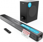 Majority Sierra 2.1.2 Dolby Atmos Soundbar | Traadita subwoofer I 400W v&otilde;imas surround heli | Kodukino 3D audio koos &uuml;lespoole tulistava Atmos k&otilde;lariga | HDMI ARC, HDMI, Bluetooth, USB ja