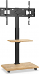 Delphos Mobiilne telerialus veeretatav puidust alusega, telerialus 32-70-tollise teleri jaoks kuni 45 kg, k&otilde;rgus reguleeritav kuni umbes 130 cm, p&ouml;&ouml;ratav &plusmn; 25&deg; max. VESA 600 x 400