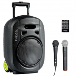 Ibiza - PORT8VHF-MKII-TWS - Kaasaskantav k&otilde;lar 8"/400W MAX koos 1 juhtmega mikrofoni ja 1 VHF-mikrofoniga, kaugjuhtimispuldi ja lisatarvikute kotiga - Bluetooth, USB, SD ja TWS - 6-8 tundi t&ouml;&ouml;aega
