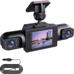 360 &deg; t&auml;isvaate auto Dash Cam, 4K UHD esikaamera ja 1080P tagumine k&uuml;lgkaamera, koos liikumistuvastusega, toetab ts&uuml;kli salvestamist, intelligentne parkimisj&auml;lgimiskaamera, 170-kraadine laia nurgaga Dash Cam (kolm)