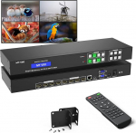 MT-VIKI HDMI Matrix Switch 4 sisse 4 v&auml;lja toetab veebi juhtimist 3,5 mm stereoheli IR-puldiga Rack Mount 4K @ 30Hz EDID RS232 LAN port