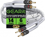 GEARit OFC k&otilde;larikaabel 2 x 2,50 mm&sup2; 1,8 m helikaabel 14 AWG CL2 k&otilde;larikaabel HiFi boksikaabel 2-t&uuml;veline kaabel kullatud banaanipistikutega Valge