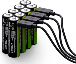 VERICO LoopEnergy AA 2550 laetav USB-C aku AA 1,5 V 2550 mWh (1700 mAh) Li-Ion aku, kiirlaadimine USB-C &uuml;henduse kaudu umbes 2 tunniga, 8 AA aku, 1 kaabel USB - A kuni 4 x USB-C &uuml;hendus, pakendis 8 AA, 1 kaabel USB - A kuni 4 x USB-C