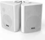 STUDIOFINIX 5,25-Zoll-Lautsprecher 300W, wasserdicht, Innen-Au&szlig;en, Bluetooth 5.1, Wandmontage, Multi-Lautsprecher-Sync, IR-Fernbedienung, f&uuml;r Terrasse, Garage, Zuhause, Garten (501BLE, Wei&szlig;, Paar)