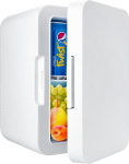 Mini k&uuml;lmik, 6 L / 8 kanistri k&uuml;lmik v&auml;ike, Mini Cool Box 220 V AC / 12 V DC, jahutus- / soojendusfunktsioon, kosmeetiline k&uuml;lmik, autojahuti (puhas valge)
