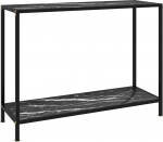 Schwarz Konsole Tisch aus Hartglas und Stahl, 100x35x75 cm, Wandmontage erforderlich Model322838