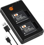 DSTE 2PCS LI-50B (1650mAh/3.7V) Batterie + Dual USB Ladeger&auml;t Compatible f&uuml;r Olympus Stylus 9000, 9010, SP-800UZ, SP-810UZ, SZ-15, SZ-20, SZ-30MR, SP-720UZ, iHS SZ-16