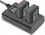 NP-FW50 akupakett 2 1200 mAh akulaadija Sony ZV-E10 Alpha A6000 A6500 A6300 A5100 A7II A7RII A7SII A7S A7S2 A7R A7R2 A3000 A33 A35 A377 A55 RX10 NEX5 kaamera jaoks.