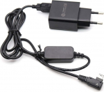 Raeisusp AC-PW10AM PW10AM USB laadimiskaabel + QC3.0 USB adapter Sony A77 A99 A100 A200 A290 A330 A380 A390 A450 A500 A700 A850 jaoks