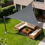 HENG FENG kolmnurkne markiis 2 x 2 x 2 m, 95% UV-kaitse ja veekindel, p&auml;ikesekaitse 420D Oxfordi kangast, sisaldab paigaldusk&ouml;itesid, terrassile, r&otilde;dule, &otilde;ueaiale, antratsiitne toon