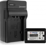 Battery + Charger (Mains, Car) for VW-VBT380 / Panasonic HC-VX989... / HC-W570, W850, WX979... with Info Chip (Battery Life Display Supported)