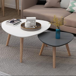 Pesitsuslaudade komplekt 2, kolmnurkne puidust minimalistlik kohvilaud, lihtne kokkupanek v&auml;ikestesse ruumidesse, ideaalne elutuppa, magamistuppa, kontorisse