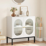 Sideboard, k&ouml;&ouml;gikapp 2 uksega rotangist v&auml;limusega, hoiukapp, rotangist vannitoakapp, buffet Sideboard reguleeritavate riiulitega ja kallutuskaitsega k&ouml;&ouml;ki, s&ouml;&ouml;gituppa, elutuppa, valge