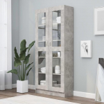 Myheimly Vitriinkapp suure hoiuruumiga, k&uuml;lgkapp magamistuppa, elutuppa, kontorisse, kontorikapp, tamme v&auml;limus, puitmaterjal, betoonhall, 82,5 x 30,5 x 185,5 cm, puitmaterjal