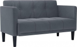 Kahekohaline diivan 124 x 67 x 74 cm Velvet Tumehall Mugav vedrumaterjaliga polster Kaasaegne disain Vastupidav vineerist raam diivan v&auml;ikestesse ruumidesse Elutuba koridoris