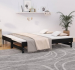 ZEYUAN p&auml;evavoodi pikendatav must 2 x (90 x 190) cm T&auml;ispuidust m&auml;nni diivanvoodi Diivanvoodid Diivanid ja diivanid Diivanvoodid, k&uuml;lalisvoodi, polsterdatud voodi, noortevoodi