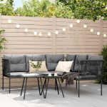 Homgoday Garden diivan elutuppa Garden diivan koos L kuju padi must teras ja tekstiil Diivanid Outdoor Garden Bed diivan Patio v&auml;lism&ouml;&ouml;bel