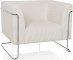 hjh OFFICE Curacao Corduroy Lounge Chair 1-kohaline kaasaegne diivan trendika disainiga ja mugava polstriga, mis on valmistatud vastupidavast Corduroy kangast, valge