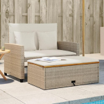 Homgoday v&auml;ljas diivan Aia diivan koos pehmendusega 2 istekohaga Beige Polyrattan Akaatsia voodi diivan Diivan Aia diivan Elutuba Patio V&auml;lism&ouml;&ouml;bel