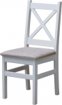k koma polsterdatud tool Cross Chair valge massiivne m&auml;nni puidust restorani tool (&ouml;ko nahk beež)