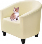 Katzensicherer Clubstuhl-Schonbezug, Stretch-Wannensesselbezug, 1 St&uuml;ck, Schonbezug f&uuml;r Fasssessel mit Armlehnen, waschbare Couchbez&uuml;ge f&uuml;r Haustiere (Beige)