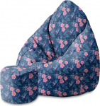 DreamRoots DreamRootsDreamRoots Bean Bag 80 x 80 x 120 cm - Bean Bag koos seljatoe ja kaanega - istmepadi t&auml;iskasvanutele koos t&auml;idisega M