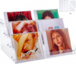 4 kihiline CD ladustamise korraldaja CD korpused kosmeetika hoidja k&uuml;&uuml;nelaki riiulid Akr&uuml;&uuml;l Makeup Display Shelf Stand Clear Cosmetic Display Shelf for DVD Case Makeup Jewellery