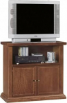 Mar.c.a. Design - TV cabinet for the floor made of dark poplar wood with 2 doors and central panel for installation - Arte Povera furniture - dimensions 84 x 40 x 80 cm