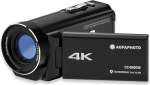AgfaPhoto Realimove CC4000W veekindel 4K videokaamera 3-tollise puuteekraaniga, 18x digitaalne zoom, video 2.7K, foto 24MP, LED, liitium aku - must