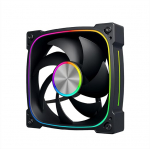 Noua Lips | 120mm PWM Case Fan | ARGB valgustus | Alumiinium Axial Design | Kiirus 1800 RPM | Ventilaator PC arvutile Vaikne | T&auml;ielik &uuml;hilduvus, Must
