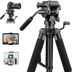 JOILCAN Camera Tripod Stand 190 cm, Lightweight Tripod with Mobile Phone/Tablet Holder for Smartphone, Aluminium Travel Tripod Photo Tripod with Carry Bag for DSLR Canon Nikon Sony, Load Capacity 12