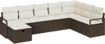 Rantry 8-teiliges Garten Sofa Set mit Kissen Braun Poly Rattan Gartenlounge Model3360559