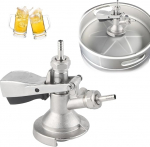 Tissting Tap Head Keg Closure Type A G5/8 Thread Keg Tap with Pressure Relief Valve, 304 Stainless Steel Brewing Beer Barrel Taps Beer Tap for Home Brewing System