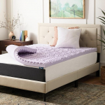 Lucid 5 Pack Memory Foam Calming Targeted Mattress Topper with Comfort Zones Queen Size Lavender 3"