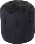 Mendler HWC-D22 Ottoman Stool 42 x 39 cm MVG Certified Velvet Black