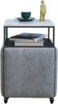5-in-1 Seat Cube Stackable Sofa Chair Stool Storage Stool Combination Marble Creative Waterproof Stool Seat for Living Room, Bedroom, Grey