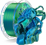 Conjure Silk PLA filament, PLA filament 1,75 mm kahetooniline 3D printeri filament siidise v&auml;limusega, sinine/roheline, 1 kg