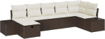 vidaXL 7-osaline modulaarne v&auml;ljas diivanikomplekt koos padjadega | Pruun ja kreemikas s&uuml;nteetiline rotangist sektsioonm&ouml;&ouml;bel koos hoiuruumiga, mis sobib ideaalselt patio aias l&otilde;&otilde;gastumiseks istme pol&uuml; salongi diivanile