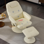 DEKKETO lamamistool koos tugitooliga, teleritooli lamamisfunktsiooniga, teleritooli metalljalatoe ja k&uuml;ljetaskuga, 360&deg; p&ouml;&ouml;rlev tool elutoas, PU nahk, beež