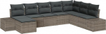 Rantry 8-teiliges Garten Sofa Set mit Kissen Grau Poly Rattan Gartenlounge Model3355848