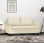 2-kohaline diivan Kahekohaline diivan Diivan Lounge Diivan Polsterdatud diivan Relax diivan K&uuml;lalissohva Diivan Diivan elutuppa Magamistuba K&uuml;lalistetuba Cream 120 cm Faux Leather
