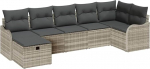 vidaXL Diivan Set mit Kissen mit Speicher Hellgrau Poly-Rattan, Garten & Terrasse, modernes modulares Outdoor-Sofa, leichtes UV-best&auml;ndiges M&ouml;bilar, Set mit Stauraum
